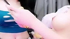 Two Busty Thai Teens Tease Huge Tits Pussy Live