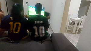 had to fuck my husband's friend from a bet but got so horny we did double penetration together