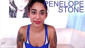 whoa penelope stone gags on that huge cock pov before swallowing jizz