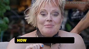 mature4k blonde diana gets dominated outdoors by two strangers cumming on her huge saggy tits