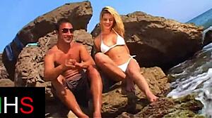 imagine anal fingering bent over beach rocks with shaved pussy slut