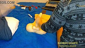 Giant Amateur Brazilian Ass Sits Hard on Cuckold for Real Hotwife Fuck