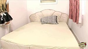 blonde maid teases then begs for deep anal pounding