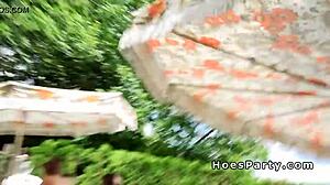 whoa hot amateur babes suck big cocks and fuck hard in wild poolside 4some party