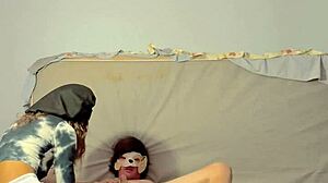 mommy dominatrix fingers ass and pegs guy into submission