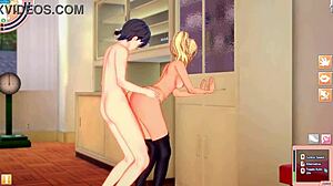 Her new waifu bends over wall leggings ripped for deep pussy creampie pounding