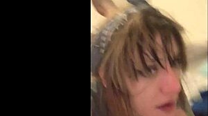 Tattoo emo slut gags upside down on BBC then punished doggy in garage domination