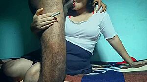 Cute Desi Girlfriend Moans Through Hard Blowjob and Rough Missionary Fuck by Lover