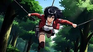 Mikasa Ackerman BANGED ANAL by Eren Yeager in forest. Titan creampie squirt!