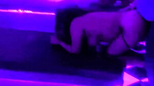 Latina milf bends over big ass for rough doggystyle in swinger club quickie!