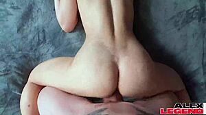 crystal rush deepthroats big cock pov with feet tits lingerie handjob