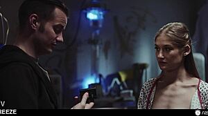 Tiffany Tatum hot blonde freeze fucked time stop cum mouth overflow