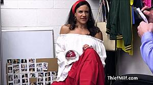 Hey milf Crystal, bend over that cock after shoplifting bust?