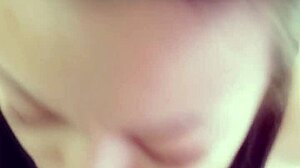 Sexy latina deepthroats monster cock in homemade blowjob cumshot