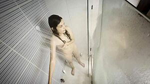 College bestie films first lesbian bathroom sex