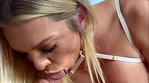 Nervous big tit blonde swears off hookups but ends up riding cock hard!