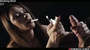 smoking redhead sata jones rides reverse cowgirl on big shaft before deep finish