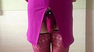 Misr4 slips into burgundy lingerie for a sexy close-up reveal