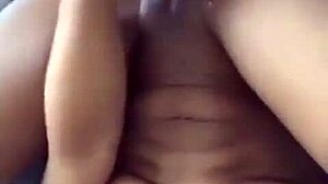 Sexy ebony neighbor shares freaky solo tease on hangouts