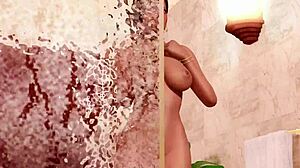 shower babe's huge tits dripping wet wanna squeeze?