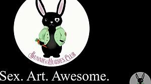 Bunnie Hughes stuffs her petite teen pussy with huge dildo!