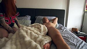 Step Mom's Naughty Wake-Up: Redhead Rides and Sucks Step Son for Hot Cum