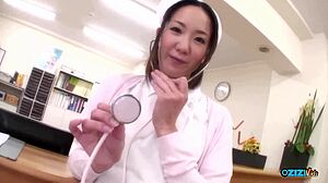 the nurse grips his cock until hard then milks cumshot from patient balls