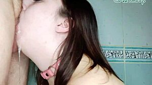 Deepthroat choke-fuck unloads cum down throat!
