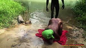 Local stream bath turns into hardcore doggystyle pounding of ebony milf's wet pussy by monster BBC, you watching?