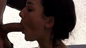 brazilian brunette paisley parker sucks cop cock outdoors first time