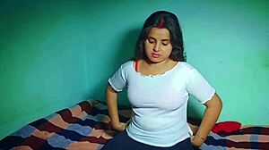 Cute Desi Girlfriend Moans Through Hard Blowjob and Rough Missionary Fuck by Lover