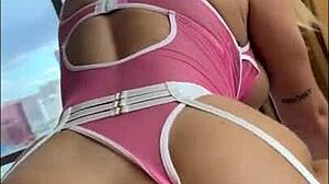 Nervous big tit blonde swears off hookups but ends up riding cock hard!