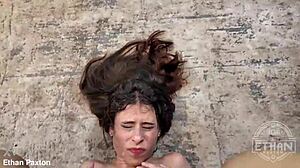 rough maledom slaps spits on petite colombian mells blanco anal facefucking poolside