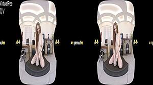 i get so turned on watching kinky redhead soak clothes in her warm piss