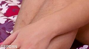 brunette american teen strokes her wet hairy pussy solo