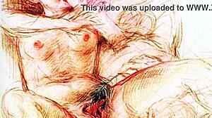 vintage erotic art captures hairy retro antique scenes in classic style