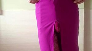 Misr4 slips into burgundy lingerie for a sexy close-up reveal