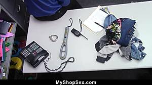 Madison haze caught stealing at checkout then dominated hard in office