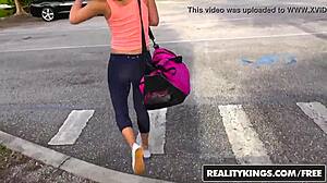 street blowjobs get wild 😍 harley ann wolf bangs tyler steel's cock for ebony facial cumshot!