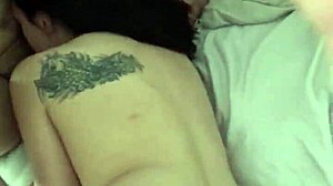 Girlfriend sucks boyfriend's cock with handjob