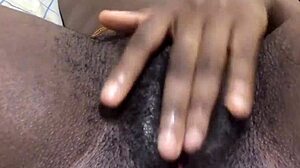 black babe bends over spreading big wet pussy lips for homemade creampie play