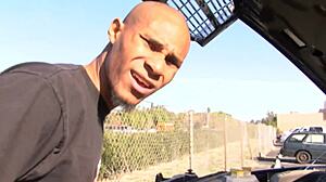 Big Black Cock Fucks Mommy's Shaved Pussy Deep in Fishnets and Heels