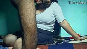 Cute Desi Girlfriend Moans Through Hard Blowjob and Rough Missionary Fuck by Lover