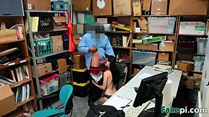Alex Harper caught shoplifting fucked hard in office