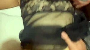 Blindfolded chubby Asian takes double anal creampie in rough homemade threesome