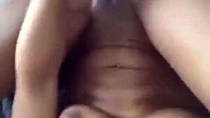 Sexy ebony neighbor shares freaky solo tease on hangouts