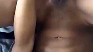 Sexy ebony neighbor shares freaky solo tease on hangouts