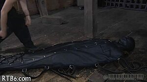 Restrained Girl Bent Over Punished Hard in Garage Doggystyle