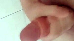 bisexual bathroom masturbation cumshot session