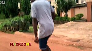 Chubby ebony neighbor oils huge natural tits and big ass for homemade sex romp